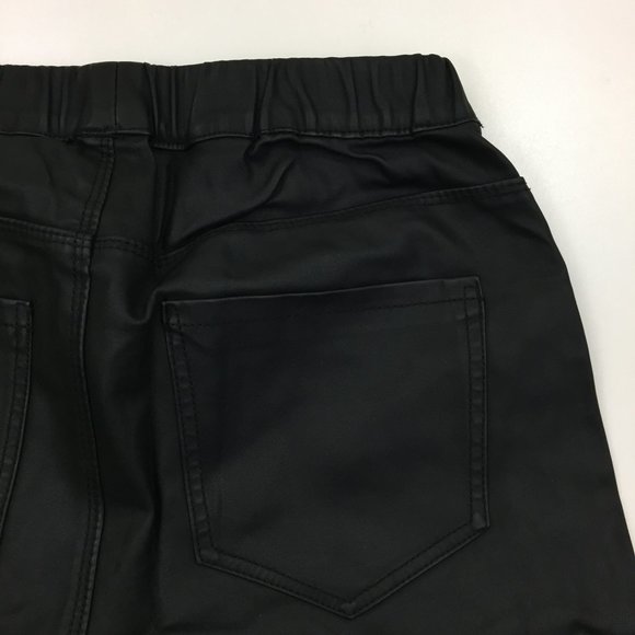 NWOT ZARA Black Faux Leather Pull On Zipper Ankle Slim Fit Skinny Pants - Picture 11 of 12